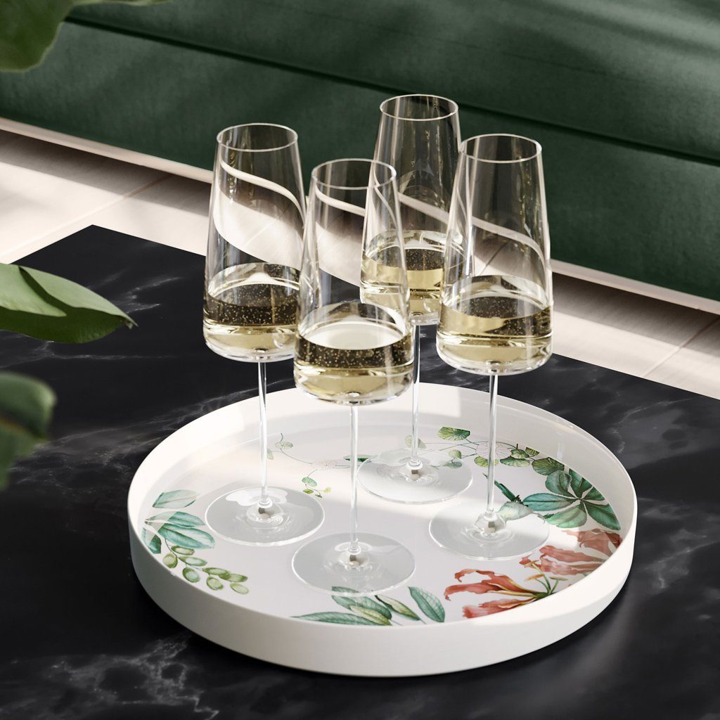 Villeroy & Boch Signature Sektglas MetroChic Sektkelch Set 2tlg 270mm, 2-tlg., Glas, Kristallglas, 2 Stck, spülmaschinenfest