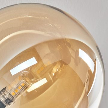hofstein Deckenleuchte Deckenlampe aus Metall/Glas in Schwarz/Bernsteinfarben, ohne Leuchtmittel, Leuchte mit Schirmen aus Glas (15 cm), 6 x G9, ohne Leuchtmittel