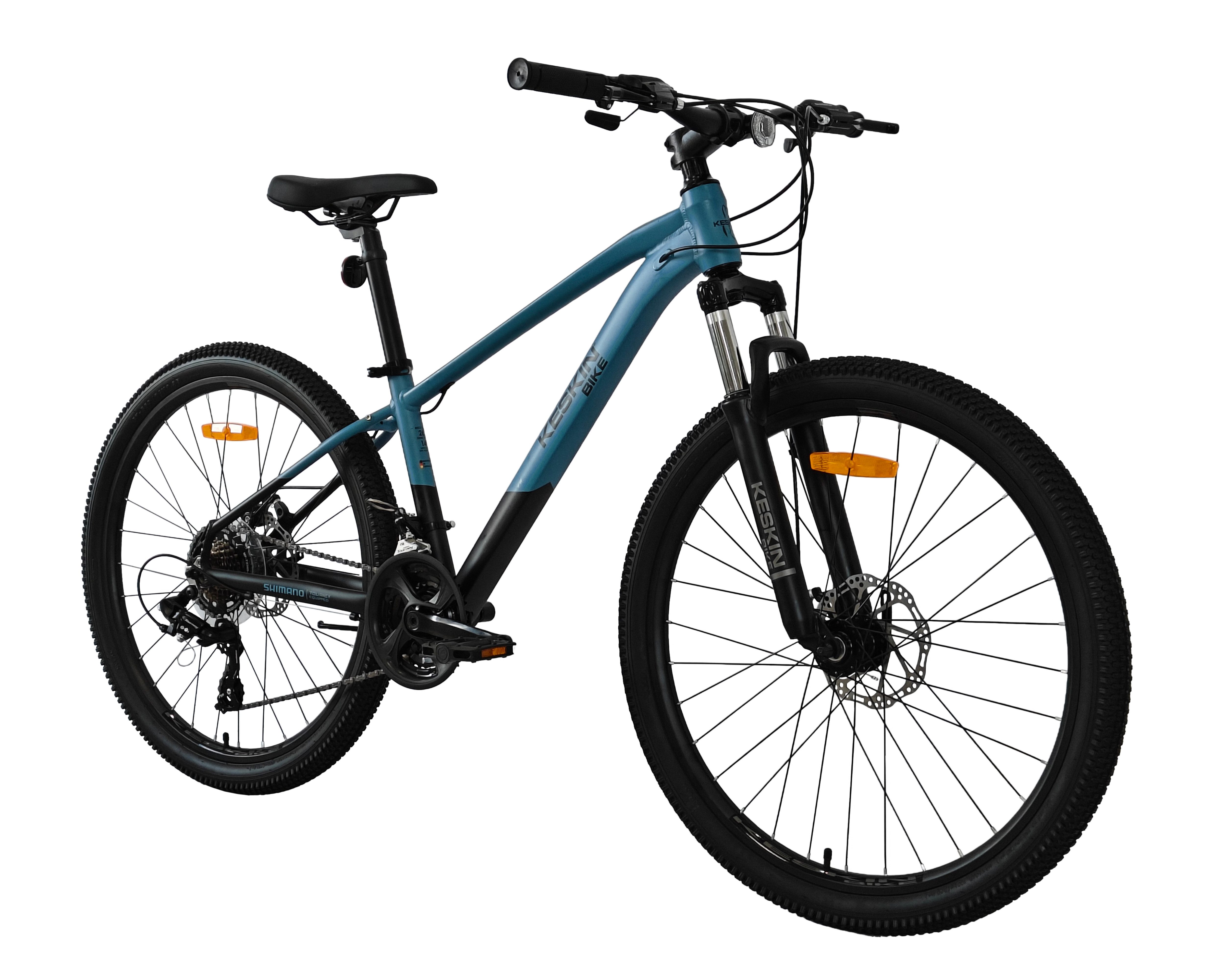 Keskin eBike Mountainbike Keskin MTB1, 26 Zoll Fahrrad für Herren Damen, Mädchen und Jungen, 21 Gang Shimano RD-TY500/EF500 Schaltwerk, (Aluminiumrahmen, mechanischen Scheibenbremsen), mit 26"x 2,35" Luftreifen ideal für Gelände und Alltag