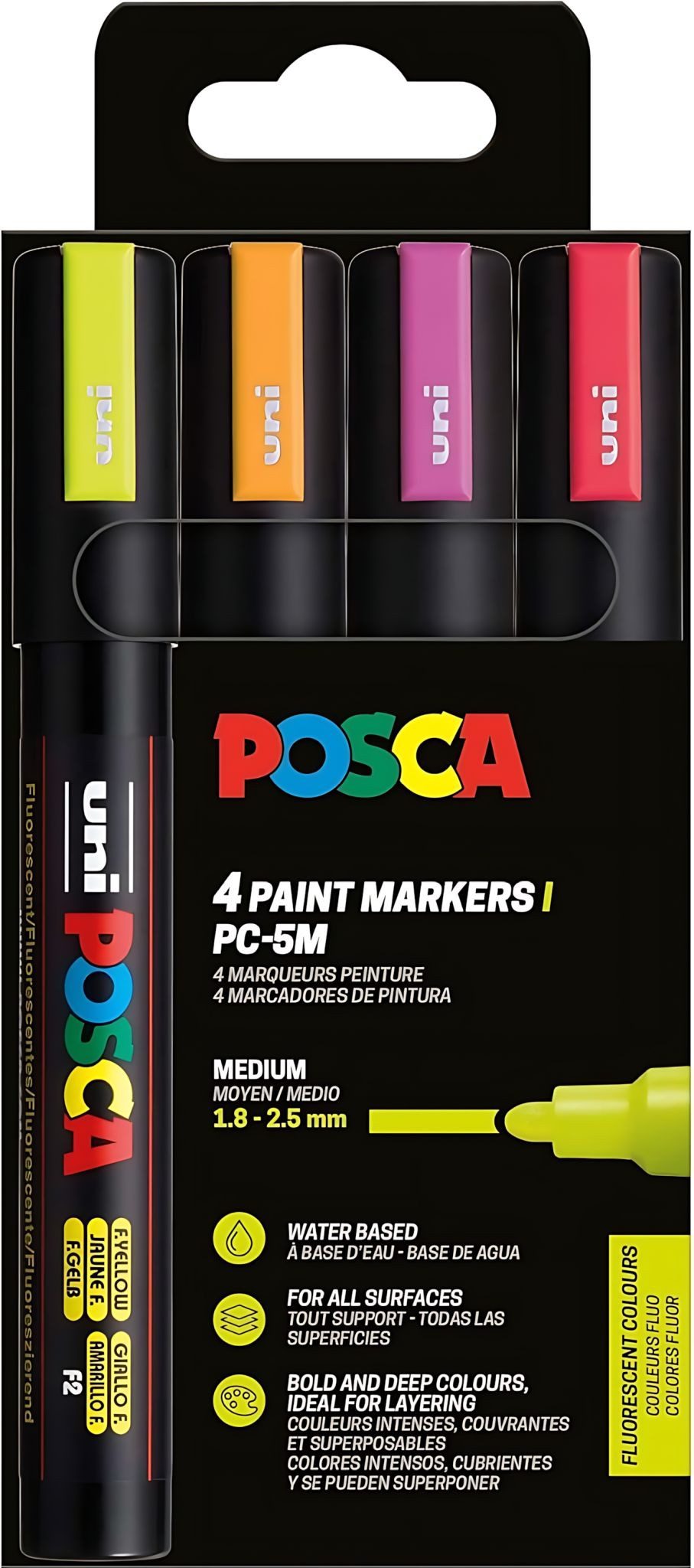 uni-ball Marker Faber Castell Marker UNI POSCA PC-5M 1,8-2,5 4er Neon