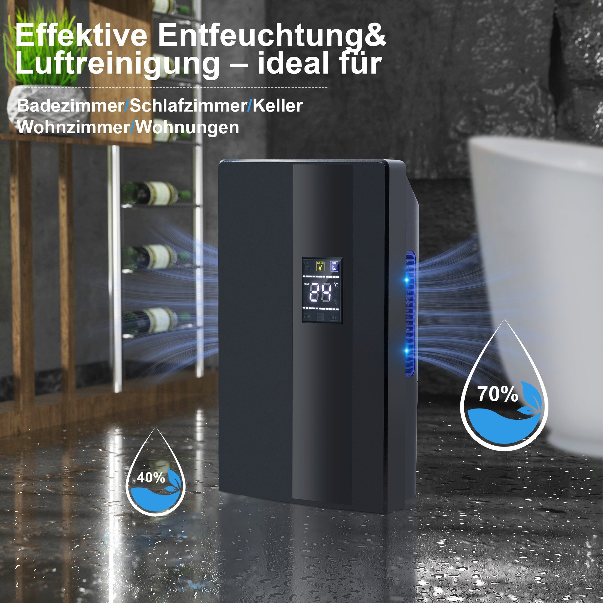 ZMH Luftentfeuchter Elektrisch 2000ml Entfeuchter Dehumidifier günstig online kaufen