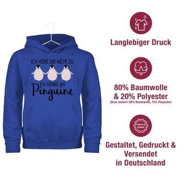 Shirtracer Hoodie Ich denke an Pinguine Tiermotiv Animal Print