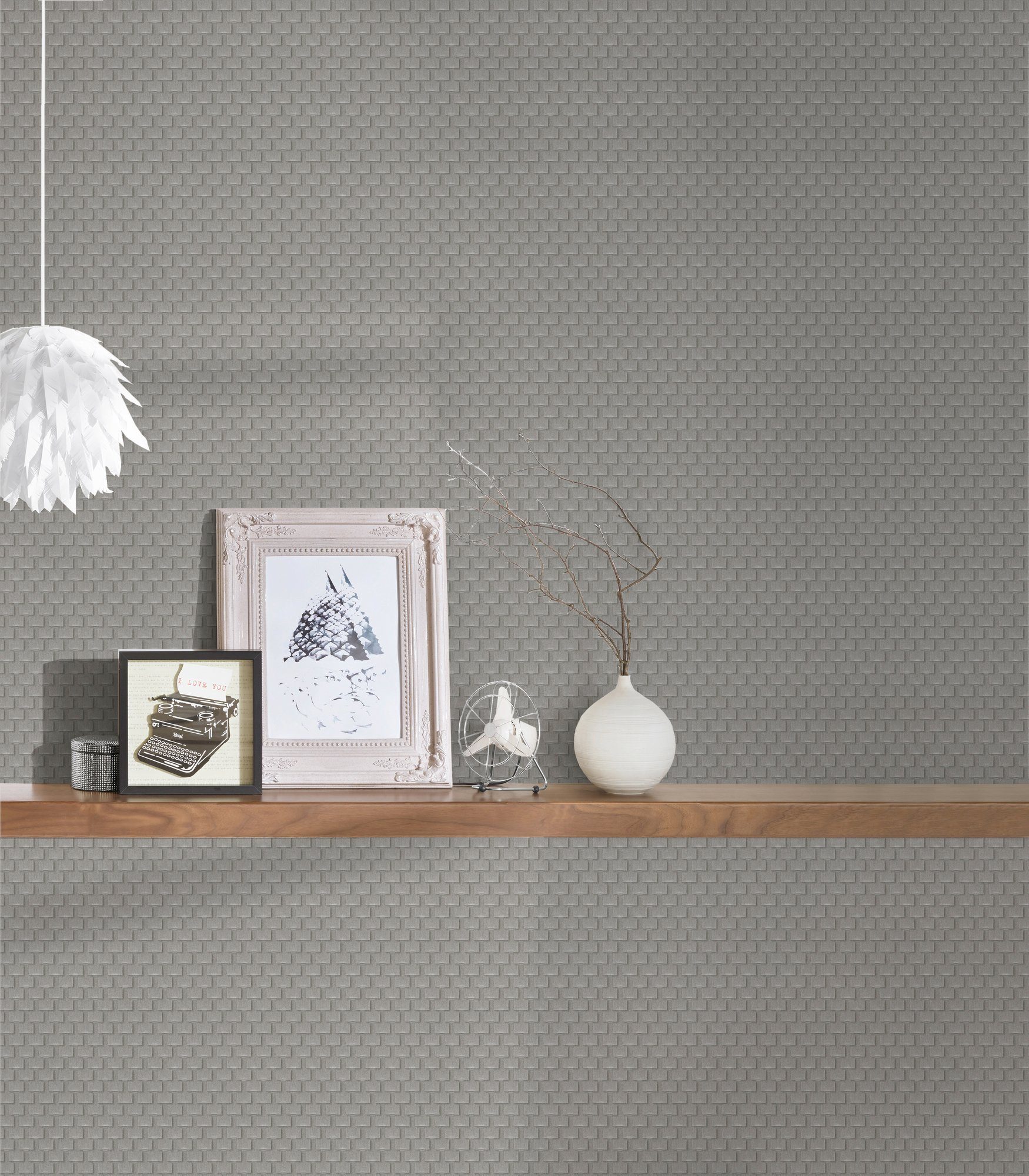A.S. Création Architects Paper Vliestapete einfarbig, Einfarbig Luxury Uni wallpaper, gemustert, Tapete grau/silberfarben strukturiert