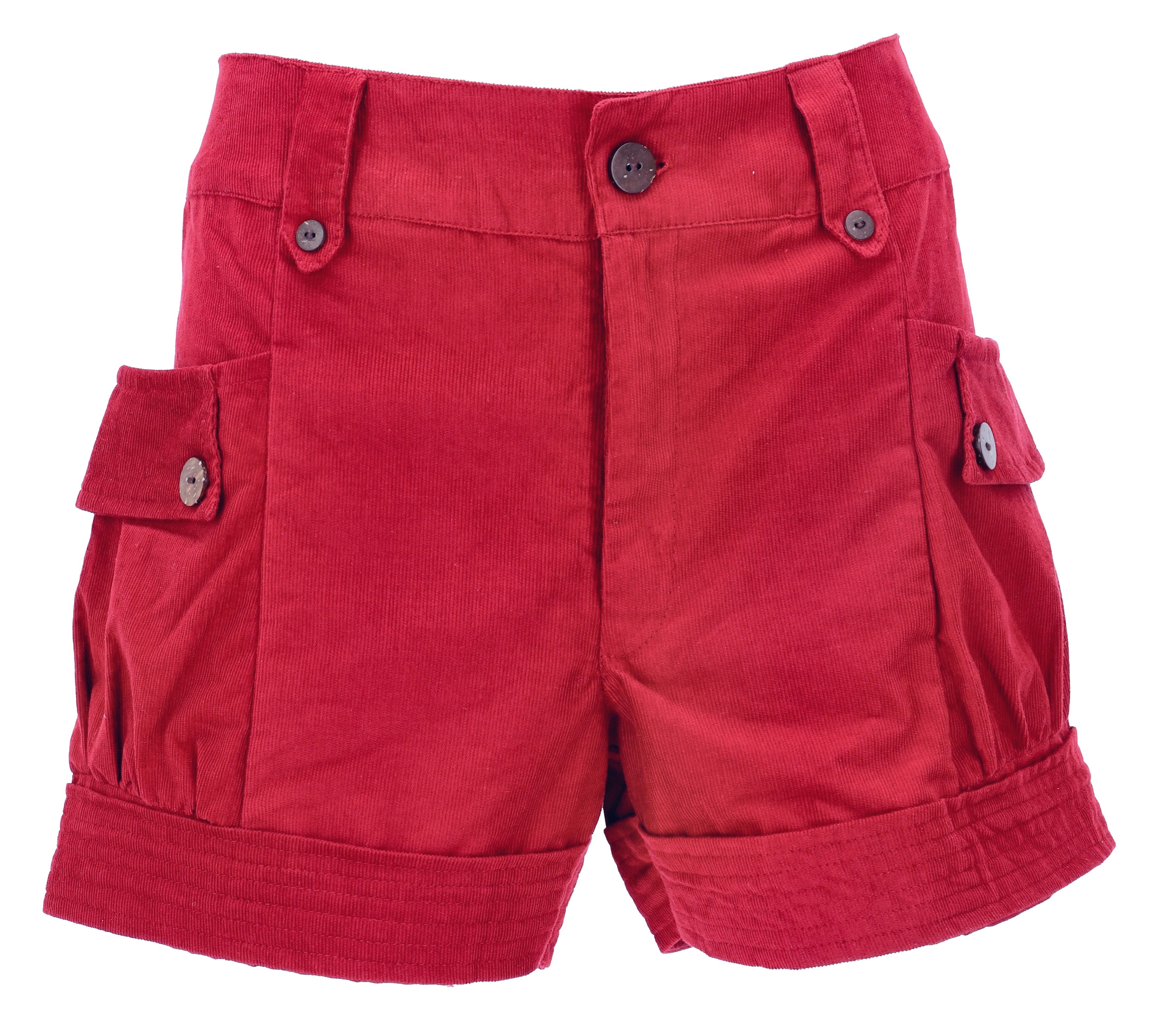Guru-Shop Hose & Shorts Bequeme Cordshorts, kurze Hose mit Kokosknöpfen.. alternative Bekleidung