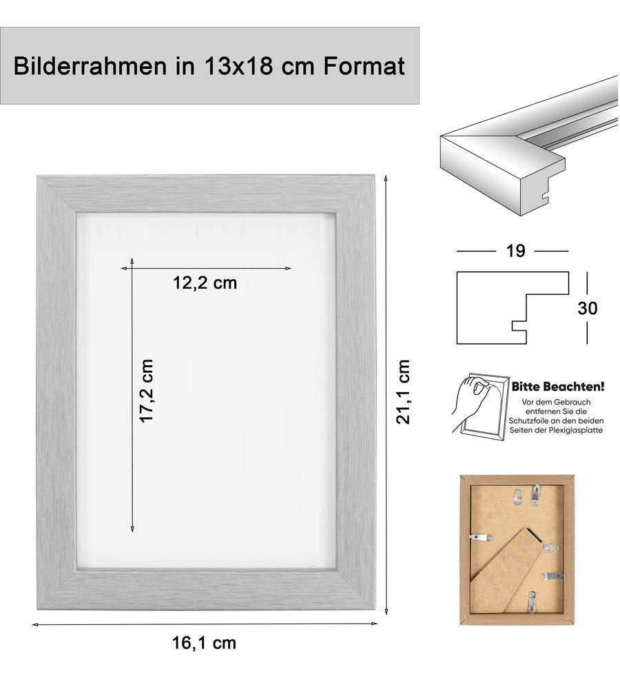 Rahmen Collage 3er Bilderrahmen Pack 5er IDEAL TREND Schwarz Lifestyle Plexi Set Bilderrahmen Holz Foto 5er 2er