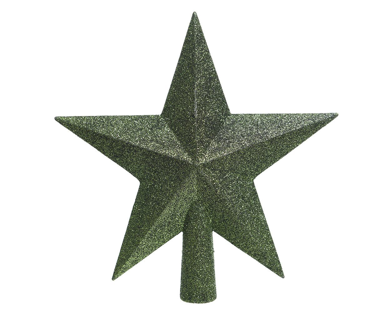 Kaemingk Christbaumspitze, Christbaumspitze Stern mit Glitzer 19cm Kunststoff, piniengrün
