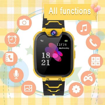 PTHTECHUS Smartwatch (1,54 Zoll, Android iOS), Kinder Smartwatch Spiele MP3 Kamera MP3 Musik Geschenk Uhr 3-12 Jahre