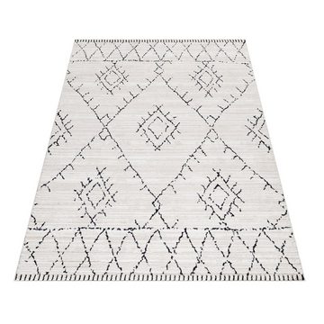 Teppich Berber-Design, Teppium, Rechteckig, Höhe: 15 mm, Kurzflor Teppich Wohnzimmer Berber-Design Natur Teppiche im Boho-Stil