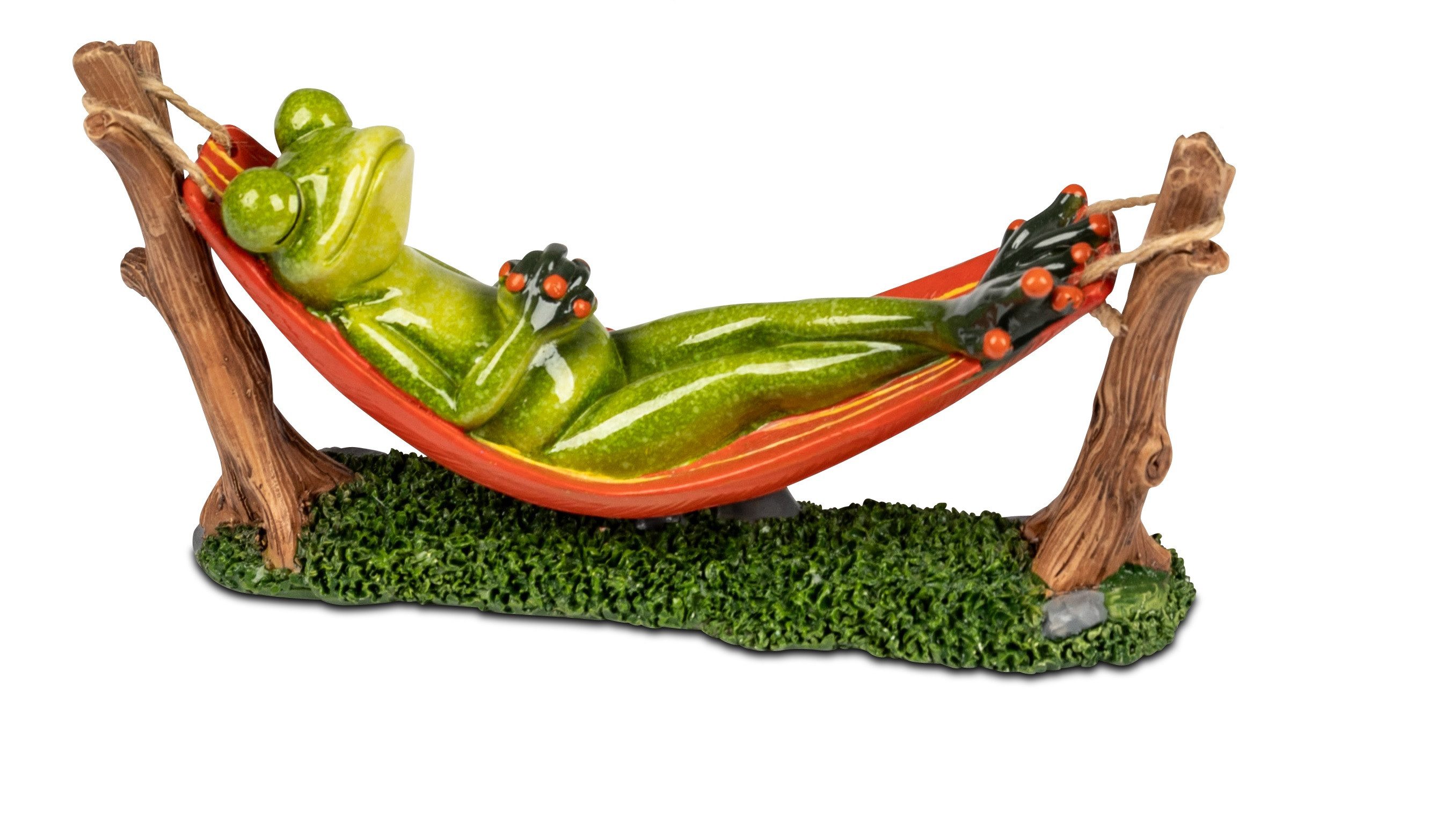 formano Sammelfigur Frosch liegend Hängematte aus Froschhausen Kunststein Deko