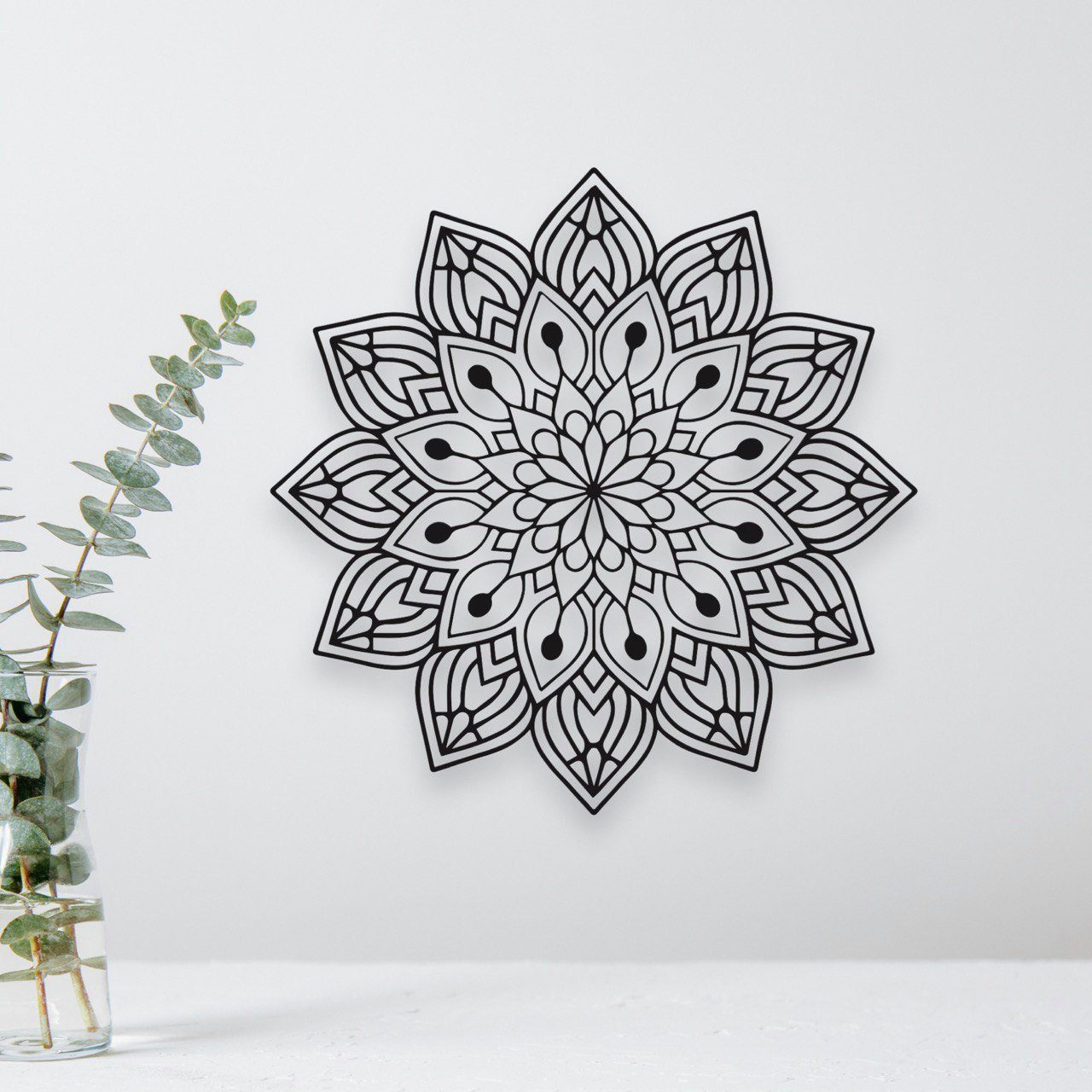 WoodFriends Wandbild aus Holz Mandala Holzschild zum Aufkleben Naturverbundenheit Deko, Wandkunst spirituelles Geburtstagsgeschenk Hinduismus Meditation