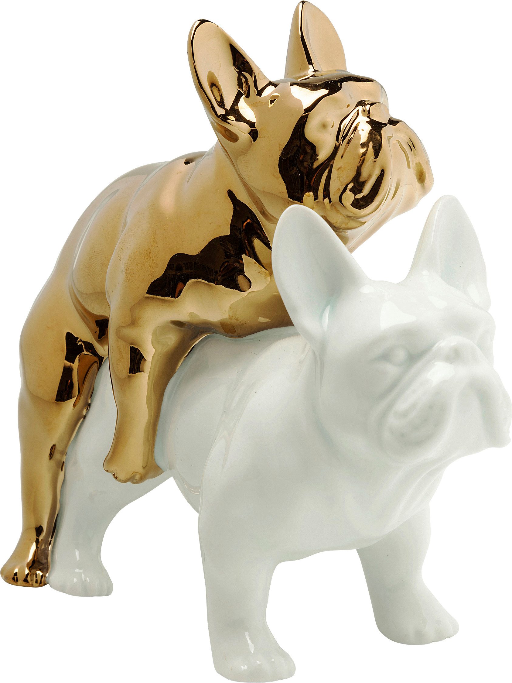 Kare Design Dekofigur Deko Figur Love Dogs Gold
