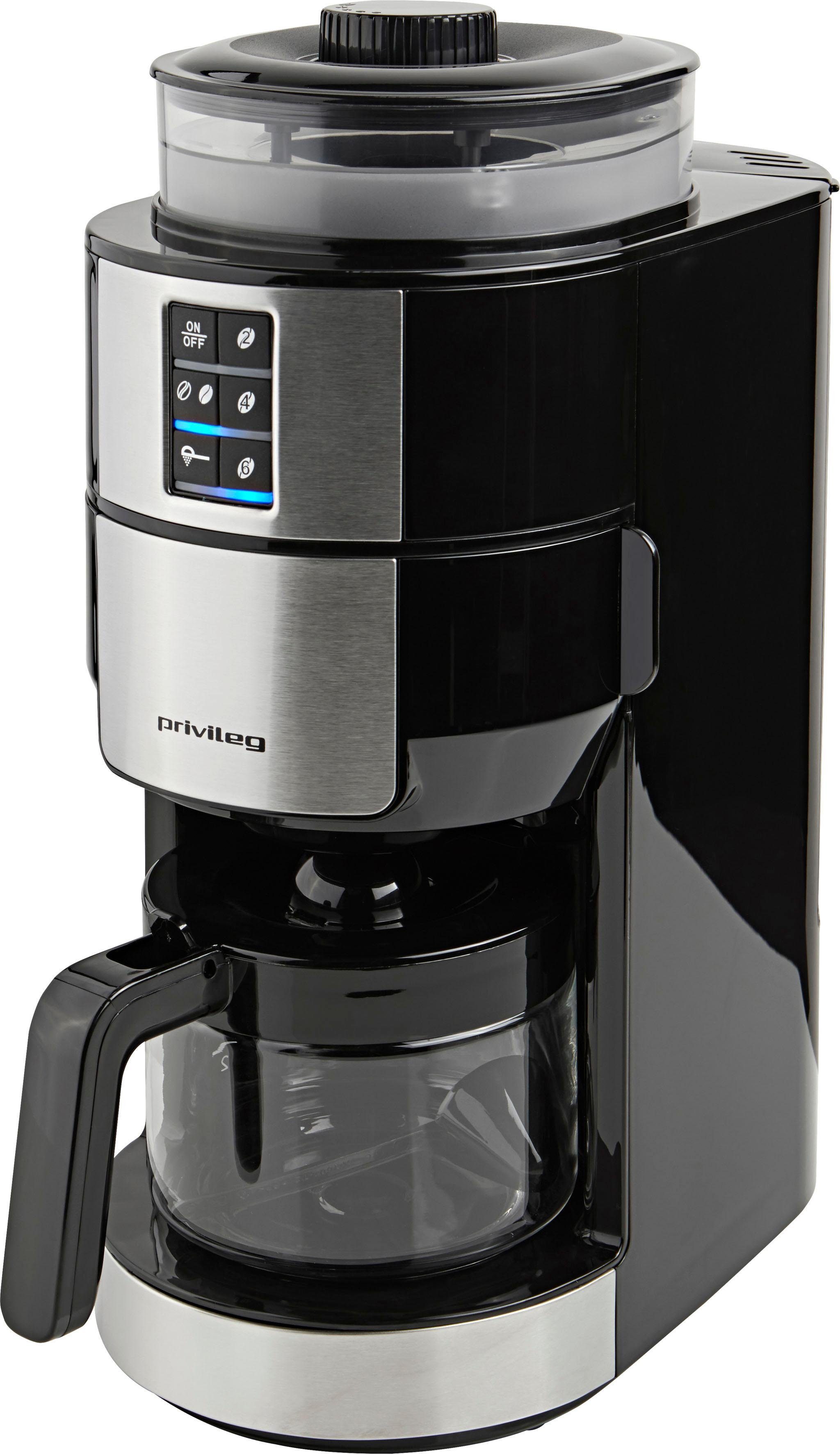 Privileg Kaffeemaschine mit Mahlwerk CM1121-GS, Papierfilter 1x2, Individueller Mahlgrad, programmierbare Kaffeestärke, Warmhalteplatte – Bild 2 von 5