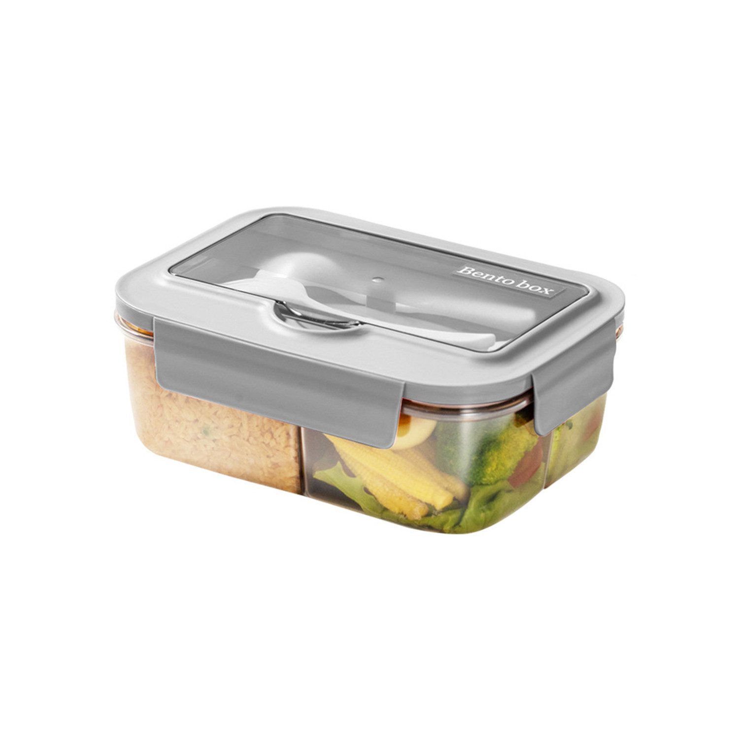 Venkuber Lunchbox 1400ml Bento Lunchbox – 3 Fächer: mikro/spülmaschinenfest, leckfest, Auslaufsicher, BPA-frei, 3 Fächer, 1400ml, inkl. Besteck, stilvoll.