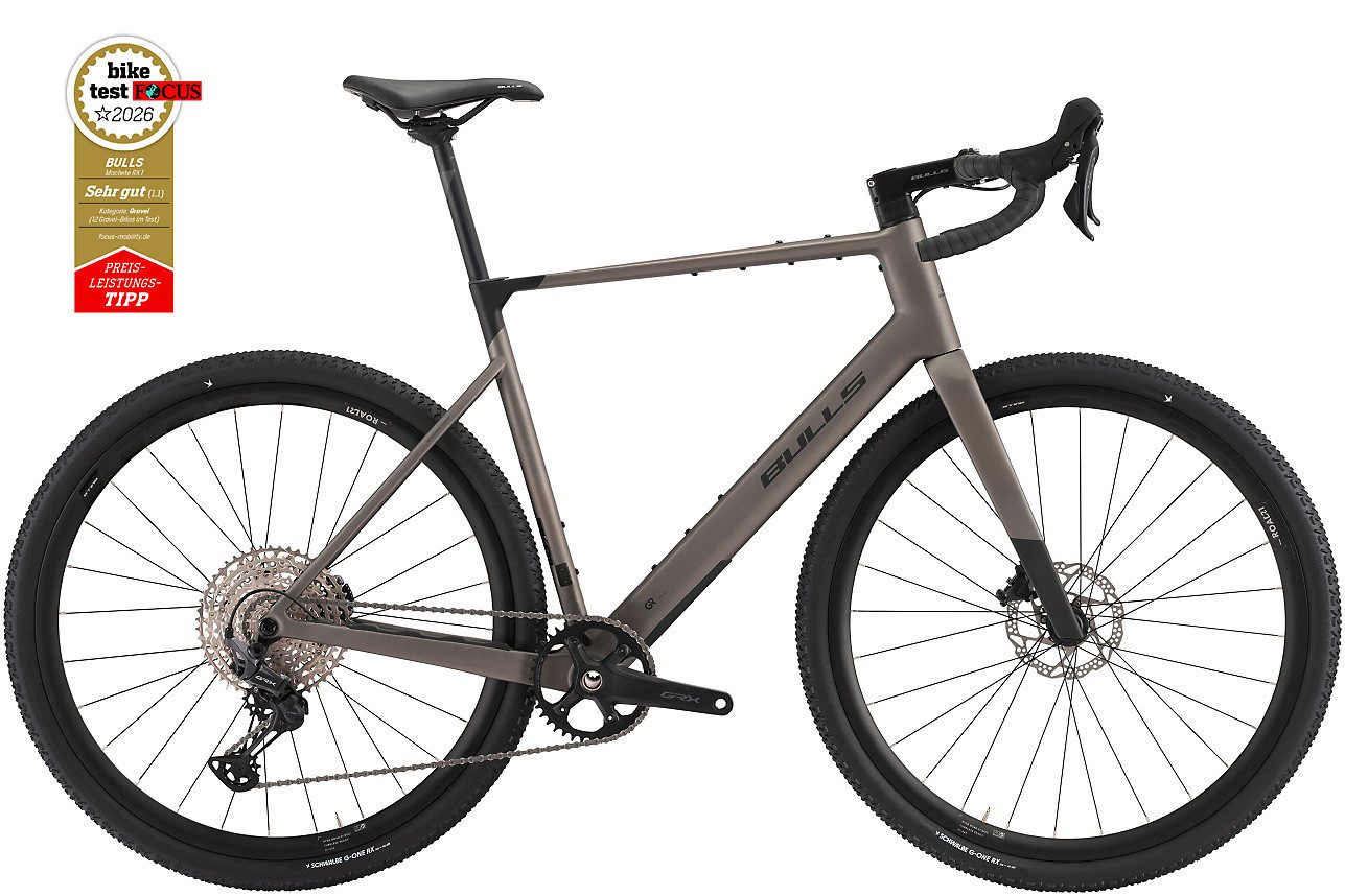 Bulls Gravelbike Bulls Machete RX 1 grau 2026, 12 Gang SHIMANO GRX RD-RX822, Kettenschaltung