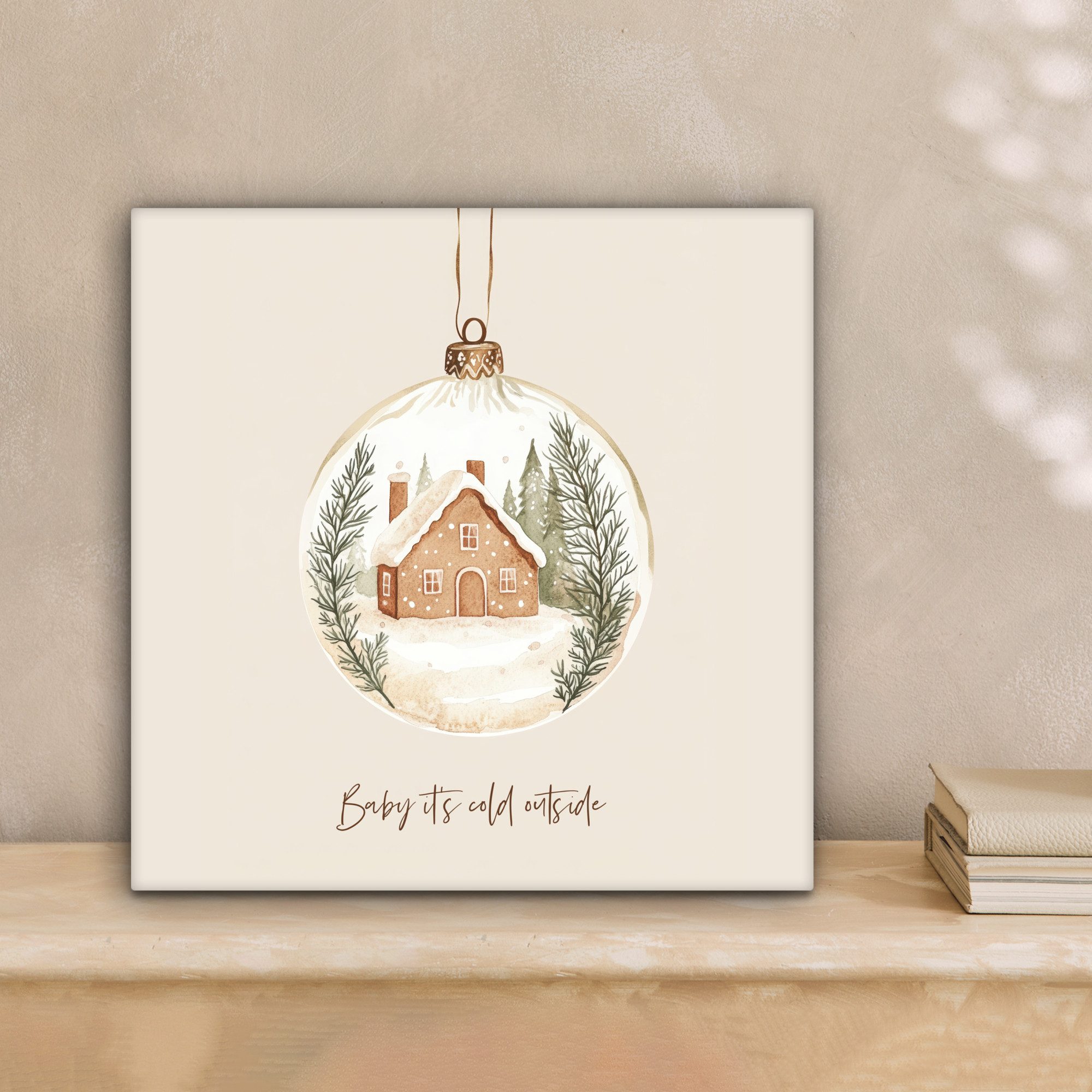 OneMillionCanvasses® Leinwandbild Zitat - Winter - Weihnachten - Beige - We günstig online kaufen