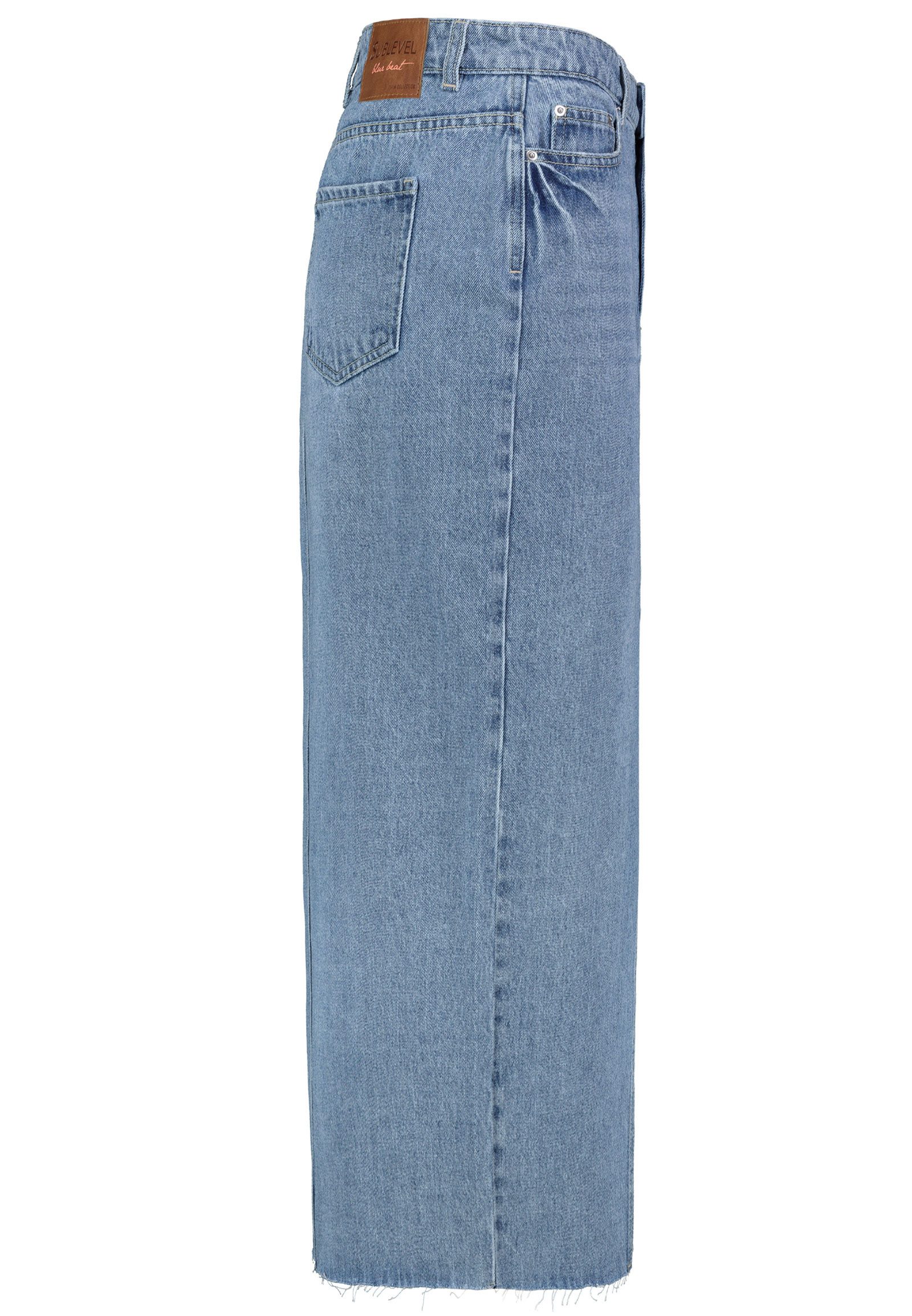 SUBLEVEL Jeansrock Damen Maxi Midi Mini Rock langer Schnitt Denim Stretch