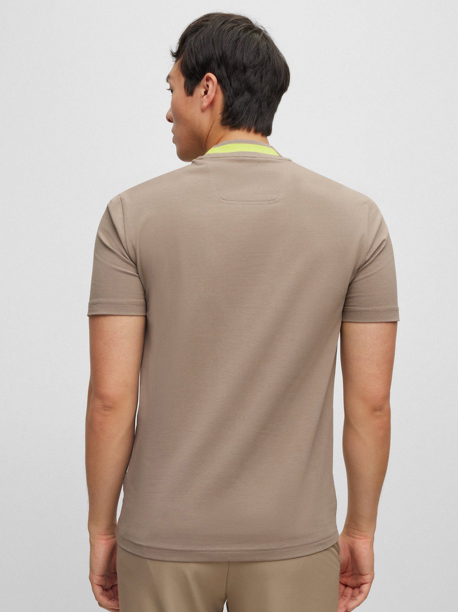 (334) BOSS T-Shirt GREEN Braun (1-tlg) Tock