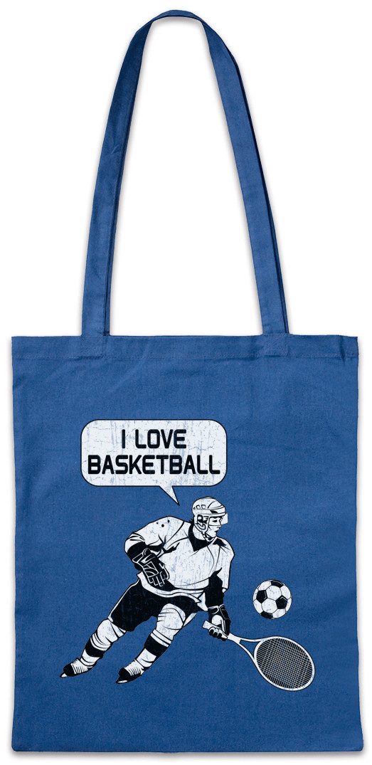 Urban Backwoods Beuteltasche I Love Basketball Stofftasche Tennis Ice Hockey Eishockey Soccer (1-tlg), Fußball Fasching Karneval Sport