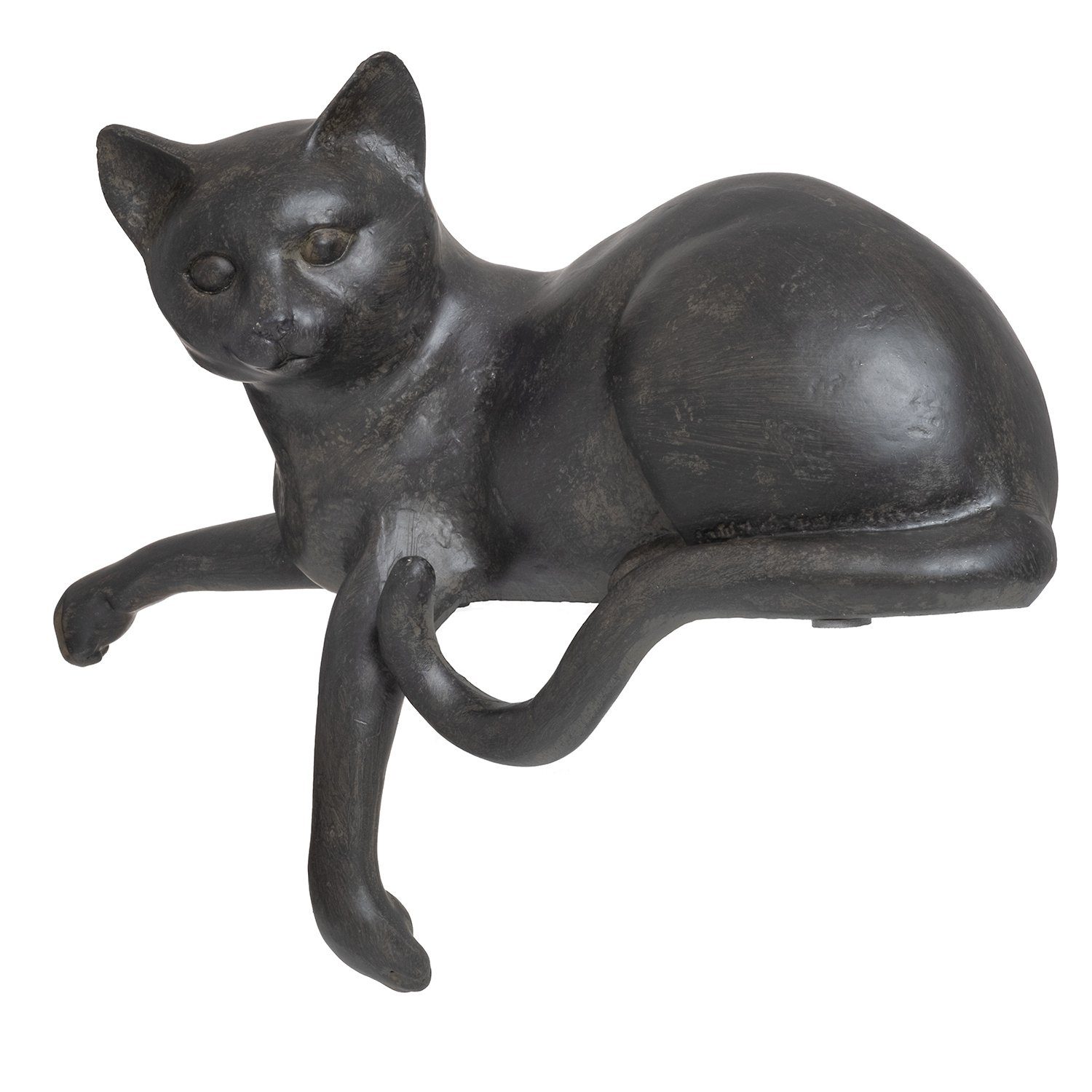 Moritz Dekofigur Dekofigur Katze 20cm Kater liegend, Polyresin Figuren Deko Geschenk TierFigur Modern Skulptur