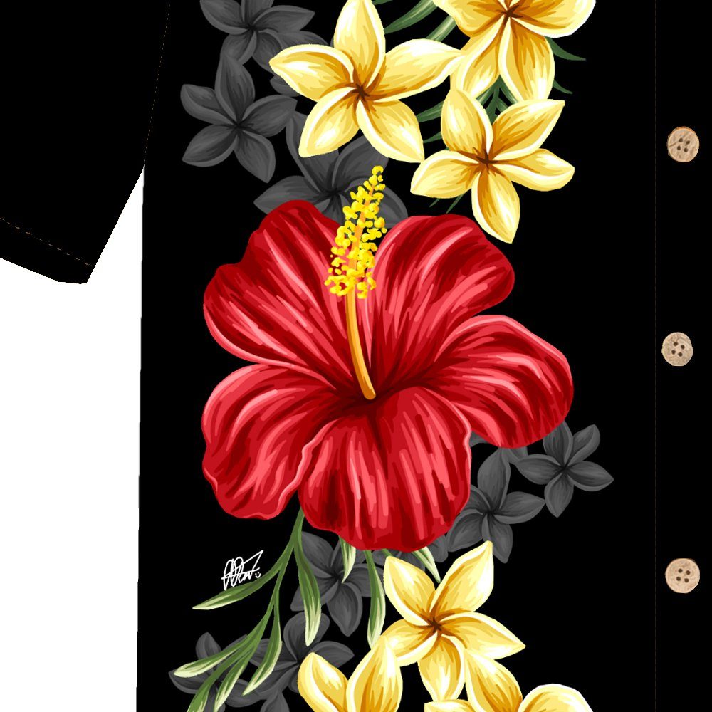 Hawaiihemdshop.de Hawaiihemd Hawaii Hemd Herren Baumwolle Kurzarm Hawaiihemd mit Blüten