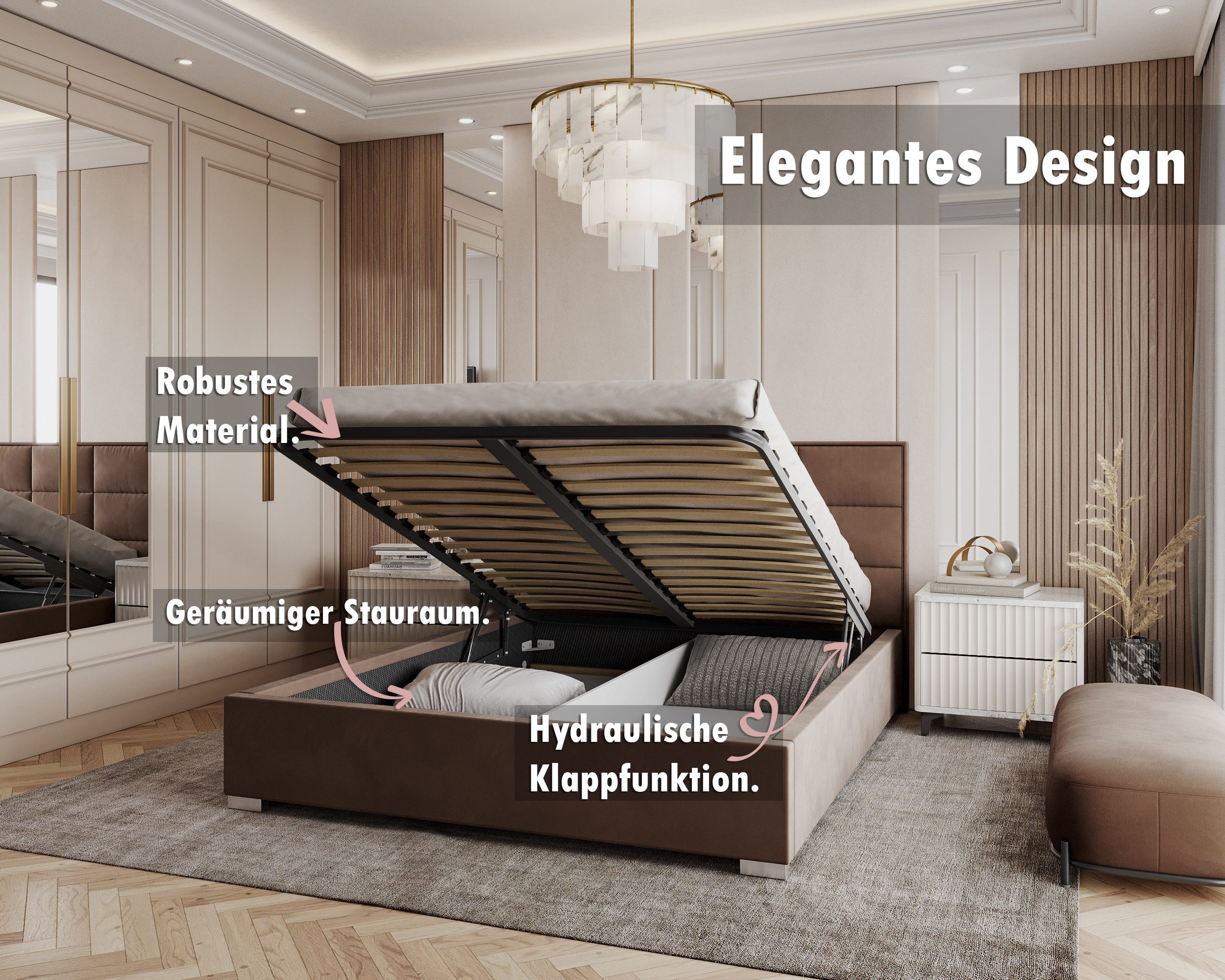 thematys Polsterbett Stauraumbett Velours 120x200, 140x200, 160x200, 180x20 günstig online kaufen