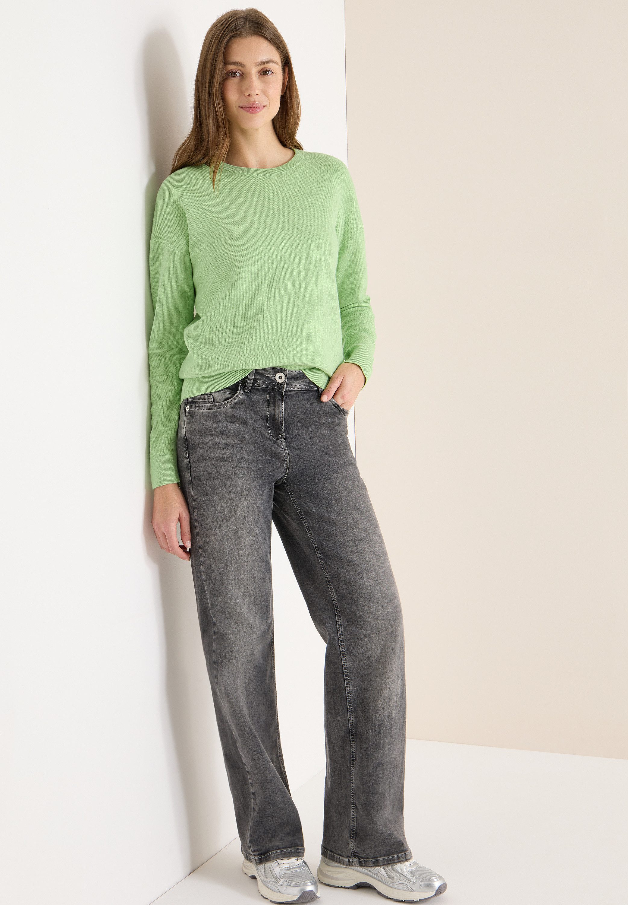 CECIL Strickpullover Sweatshirt mit Rundhals