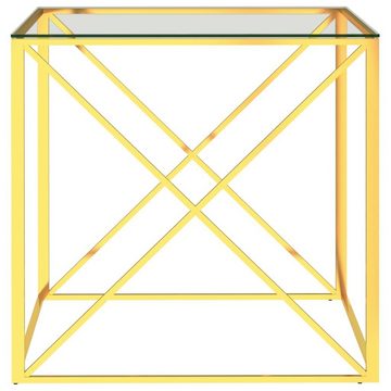 vidaXL Couchtisch Couchtisch Golden 55x55x55 cm Edelstahl und Glas (1-St)