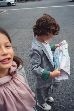 Zimt & Grün Sakko Finn Sakko FINN aus Wollmischgewebe mit Karomuster