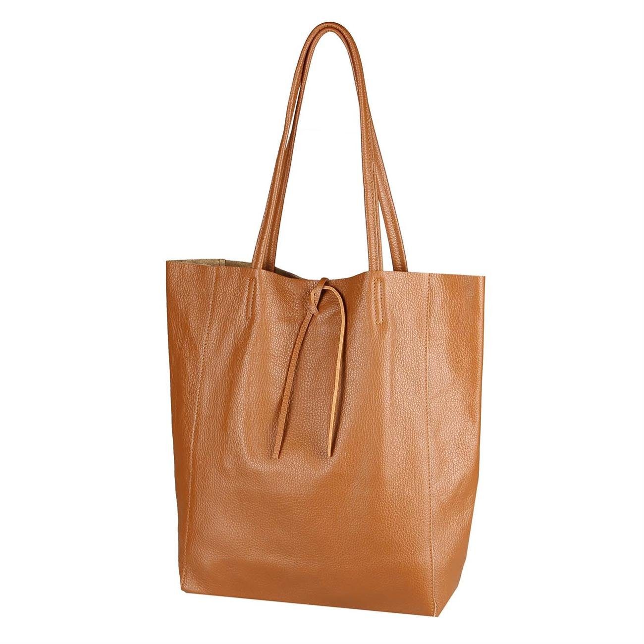 ITALYSHOP24 Schultertasche Made in Italy Damen Premium Leder SHOPPER Tasche günstig online kaufen