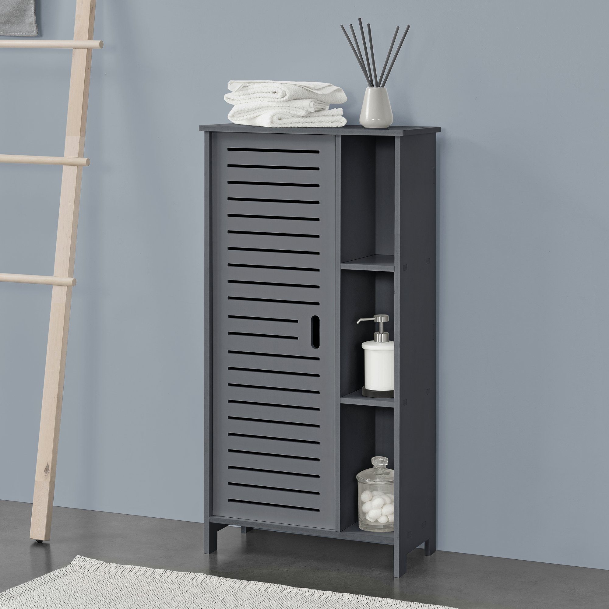 en.casa Midischrank Vansbro Badkommode 96x48x24cm Dunkelgrau günstig online kaufen
