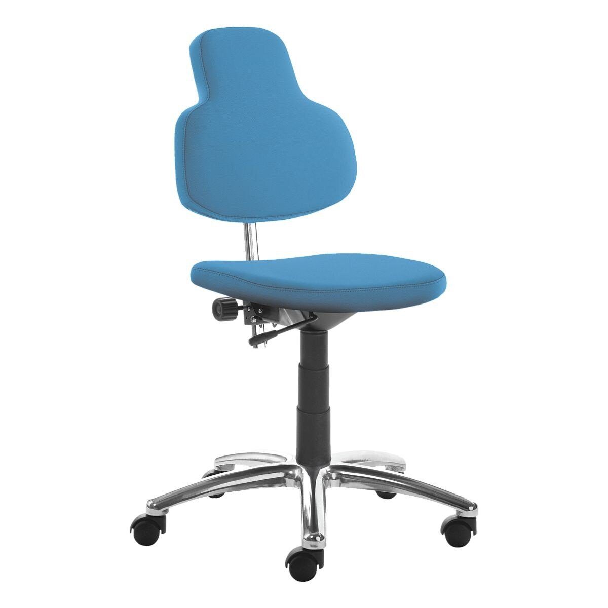 Schreibtischstuhl (ohne blau myMAX Mayer 2206 Sitzmöbel Flachsitz, Armlehnen) mit Kunstleder,