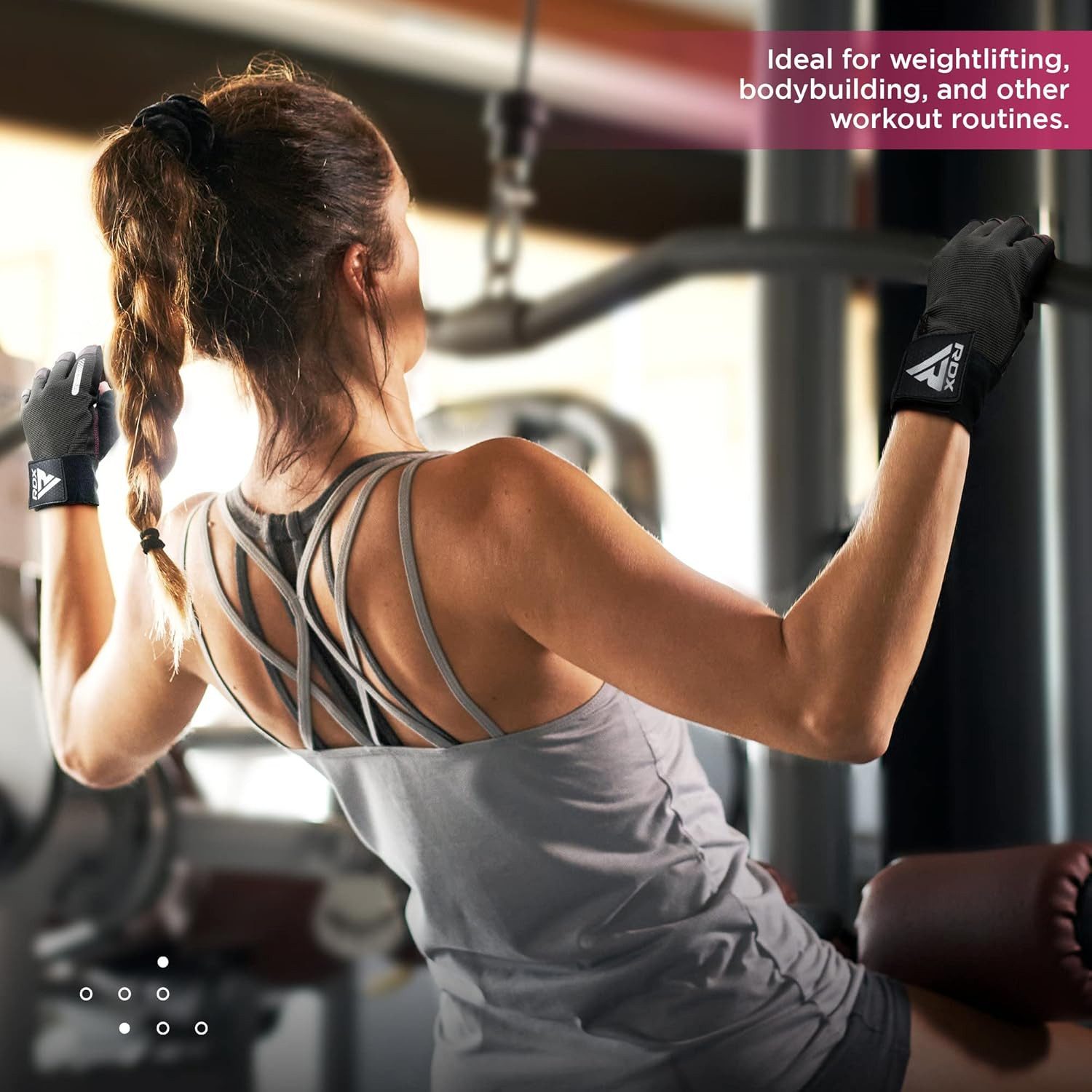 RDX Trainingshandschuhe RDX Gewichtheberhandschuhe, extra dehnbare lange Handgelenkstütze