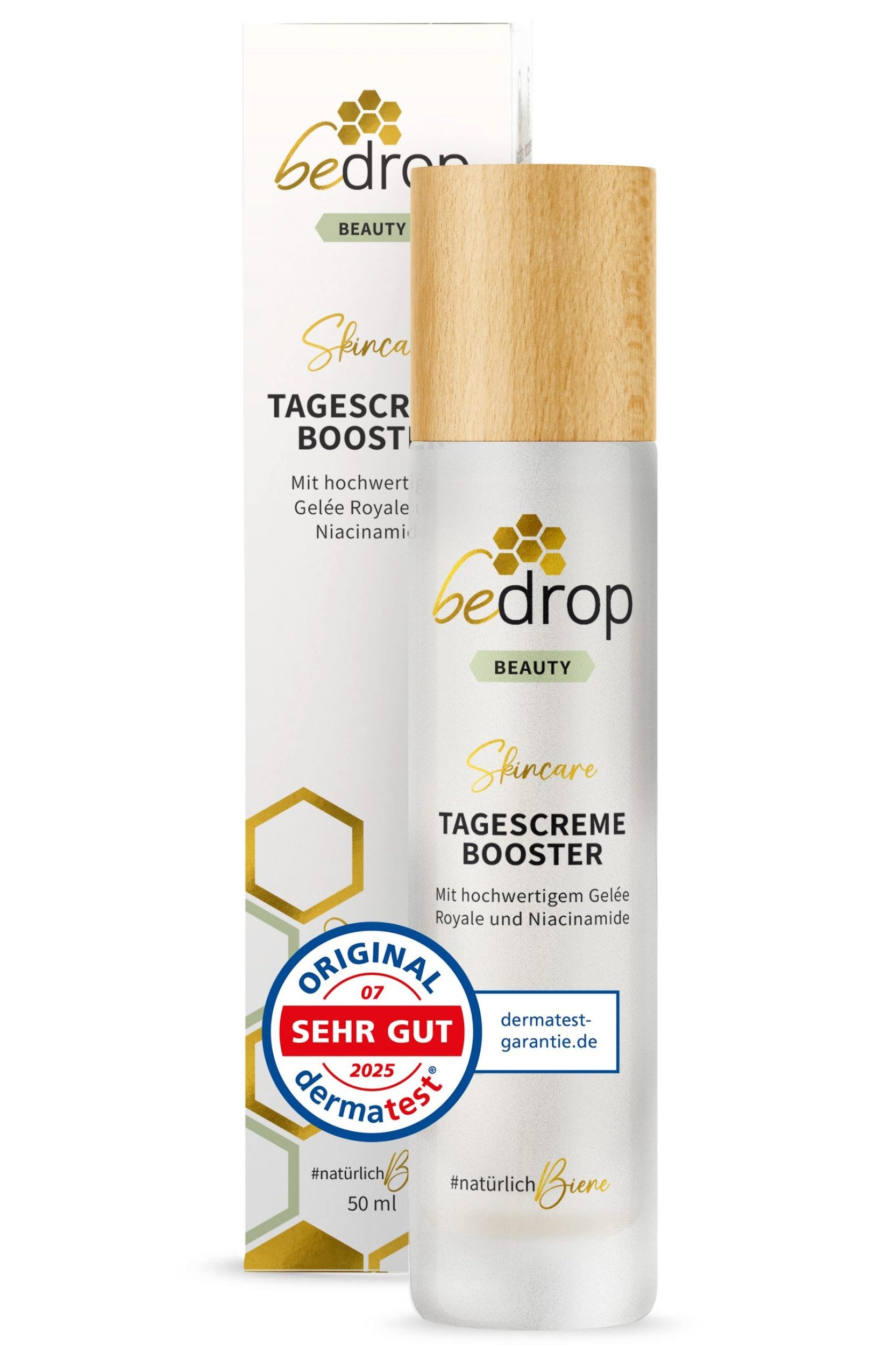 bedrop Tagescreme Booster - Gesichtscreme mit Gelée Royale und Niacinamide Einzelpackung, Natürliche, feuchtigkeitsspendende Gesichtspflege mit Gelée Royale