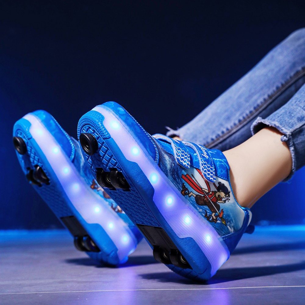 HUSK'SWARE Rollschuhe, (Vielseitige Anpassungsmöglichkeiten, strapazierfähig und langlebig, Komfortabel und atmungsaktiv, Coole LED-Beleuchtung), Rutschfeste und strapazierfähige Sohle