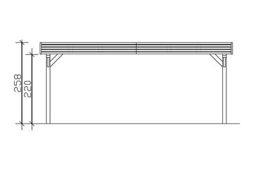 Skanholz Doppelcarport Spessart, BxT: 611x846 cm, 220 cm Einfahrtshöhe