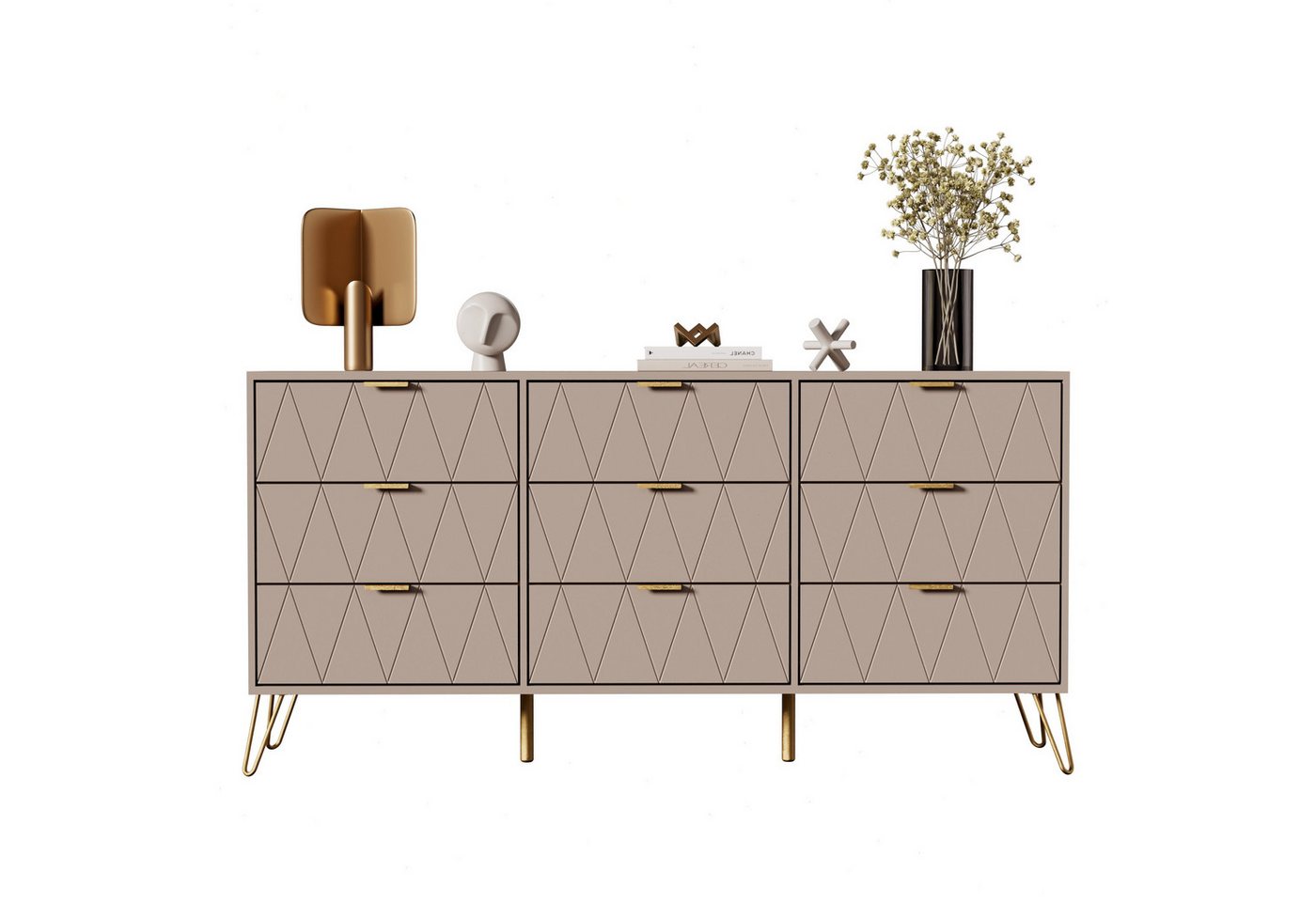 UEV Kommode modern Sideboard schmal Mehrzweckschrank für Kleidung Dokumente (Packung)