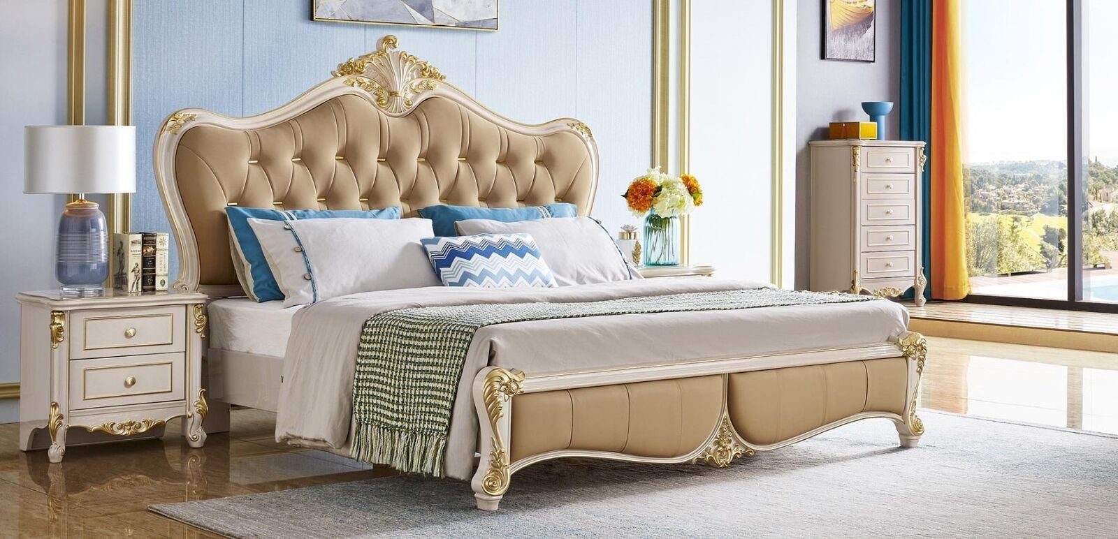 Schlafzimmer Polster Luxus Chesterfield Bett Design Made Bett in Sofort (Bett), JVmoebel HotelBetten Europa