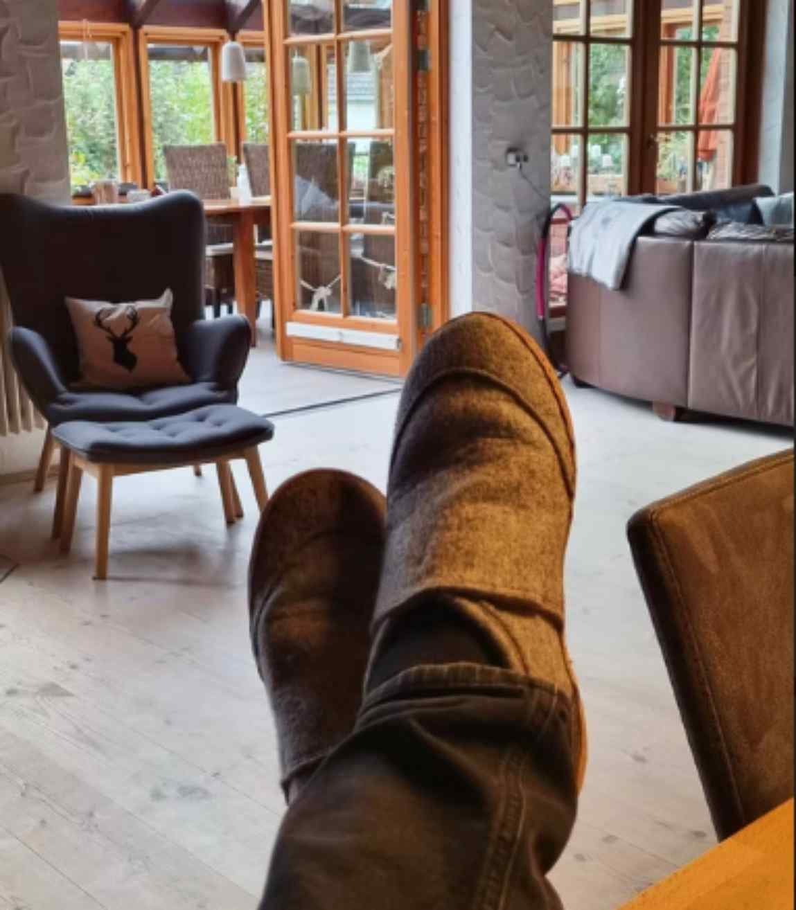 WoolFit Homeoffice Hausschuhe Taiga Hausschuh mit Naturkautschuk Sohle – Bild 5 von 5