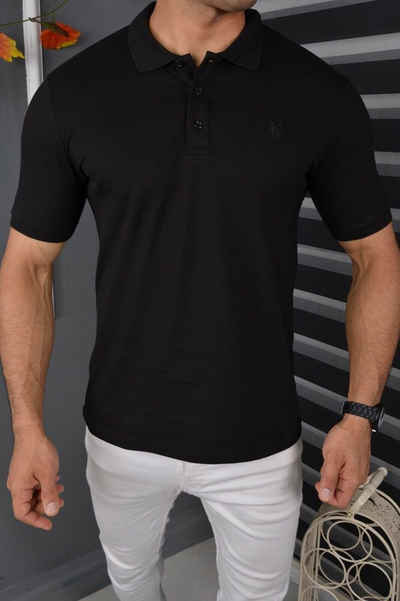 Megaman Jeans Poloshirt Poloshirt Herren Polohemd mit Kragen Kurzarm Premium T-Shirt Freizeit Slim Fit Basic Baumwolle