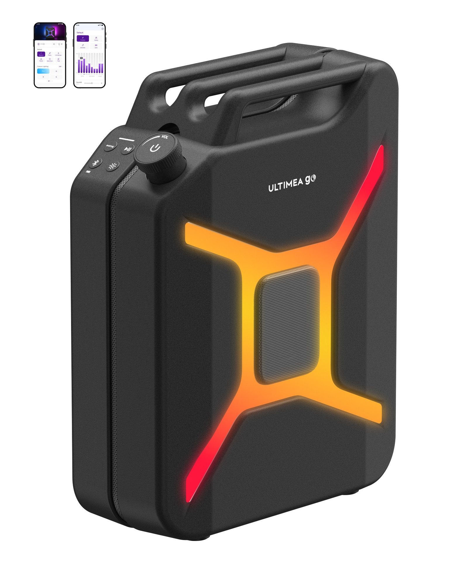 Ultimea Jerry Can (Schwarz) Party-Lautsprecher (300 W, 360°-Sound- Bluetooth-Lautsprecher)