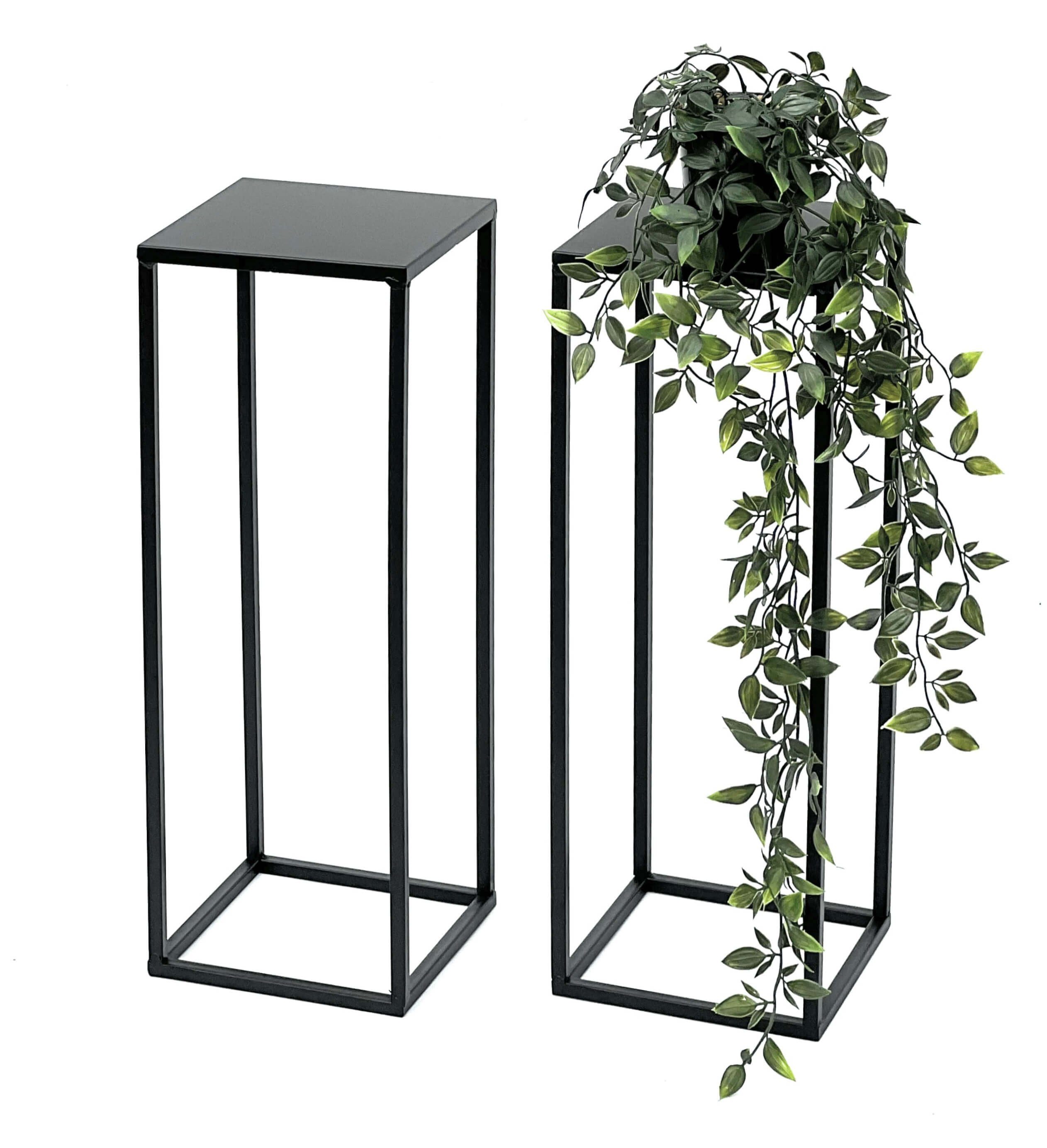 Blumenhocker 2x Metall Schwarz 50 cm 96315 S Beistelltisch