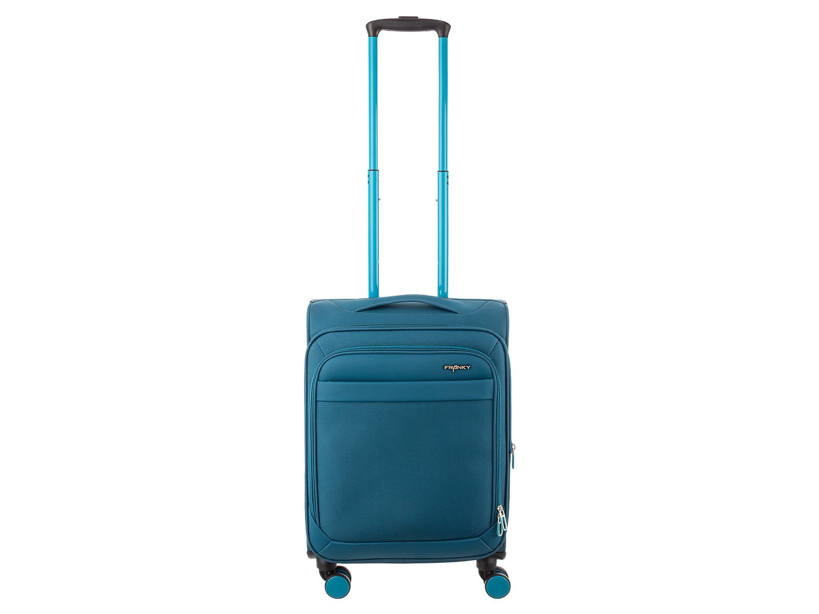 Franky Weichgepäck-Trolley Koffer Gr. S Reisegepäck T27-F Spinner 55er, 4 Doppellenkrollen Rollen, Dehnfalte TSA Schloss