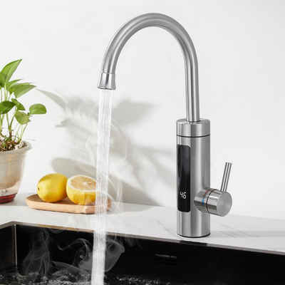 HOMELODY Küchenarmatur 360° drehbarer Smart Wasserhahn mit elektrischem Durchlauferhitze