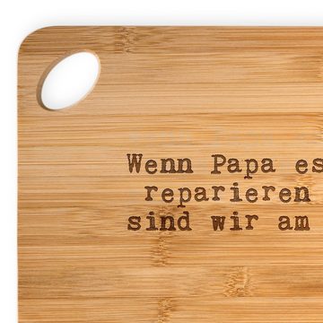 Mr. & Mrs. Panda Servierbrett Wenn Papa es nicht... - Transparent - Geschenk, Vater, Mann, Frühstüc, Bambus, (1-St)