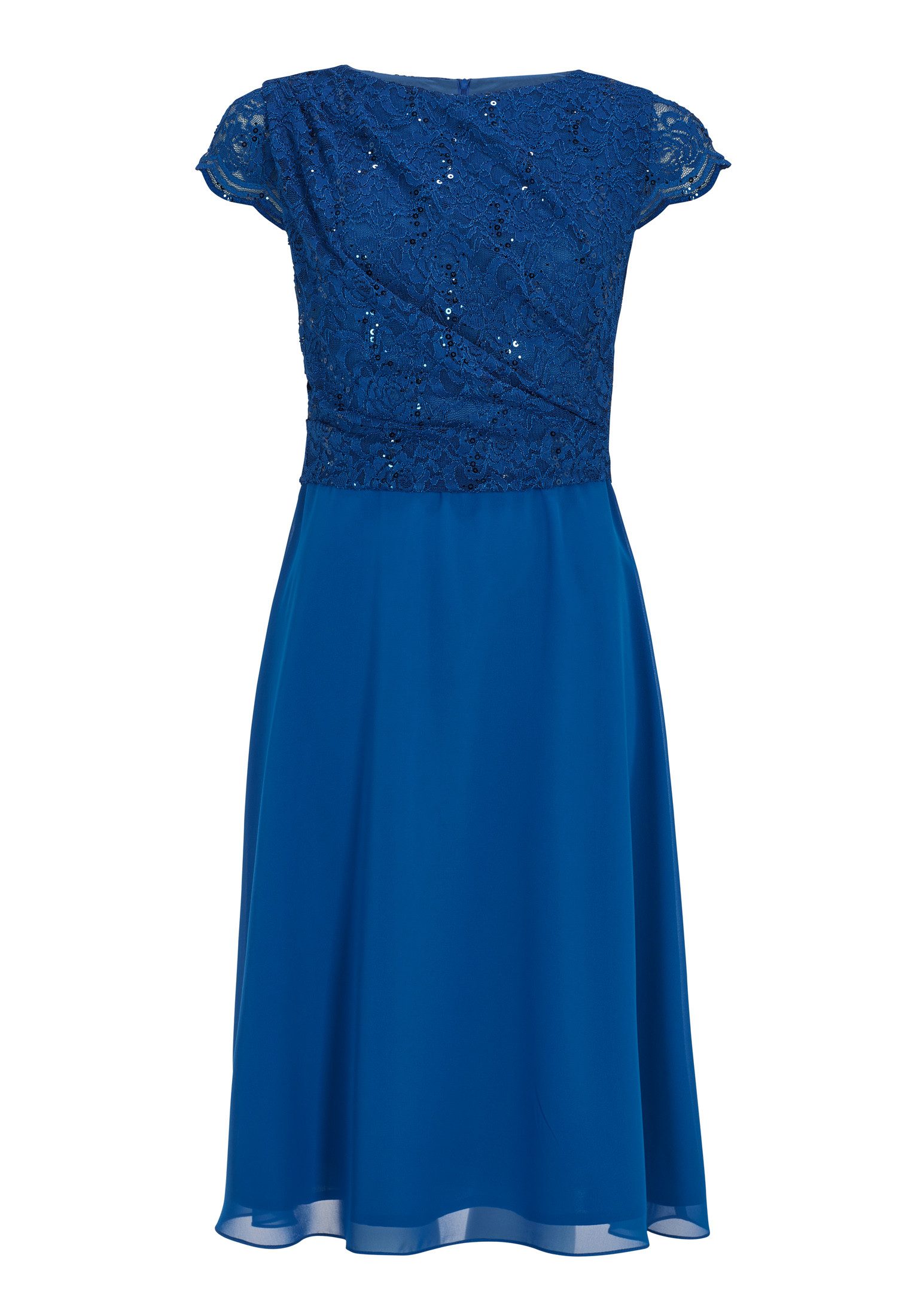 SWING Cocktailkleid - festliches Kleid - Anlasskleid aus Material-Mix