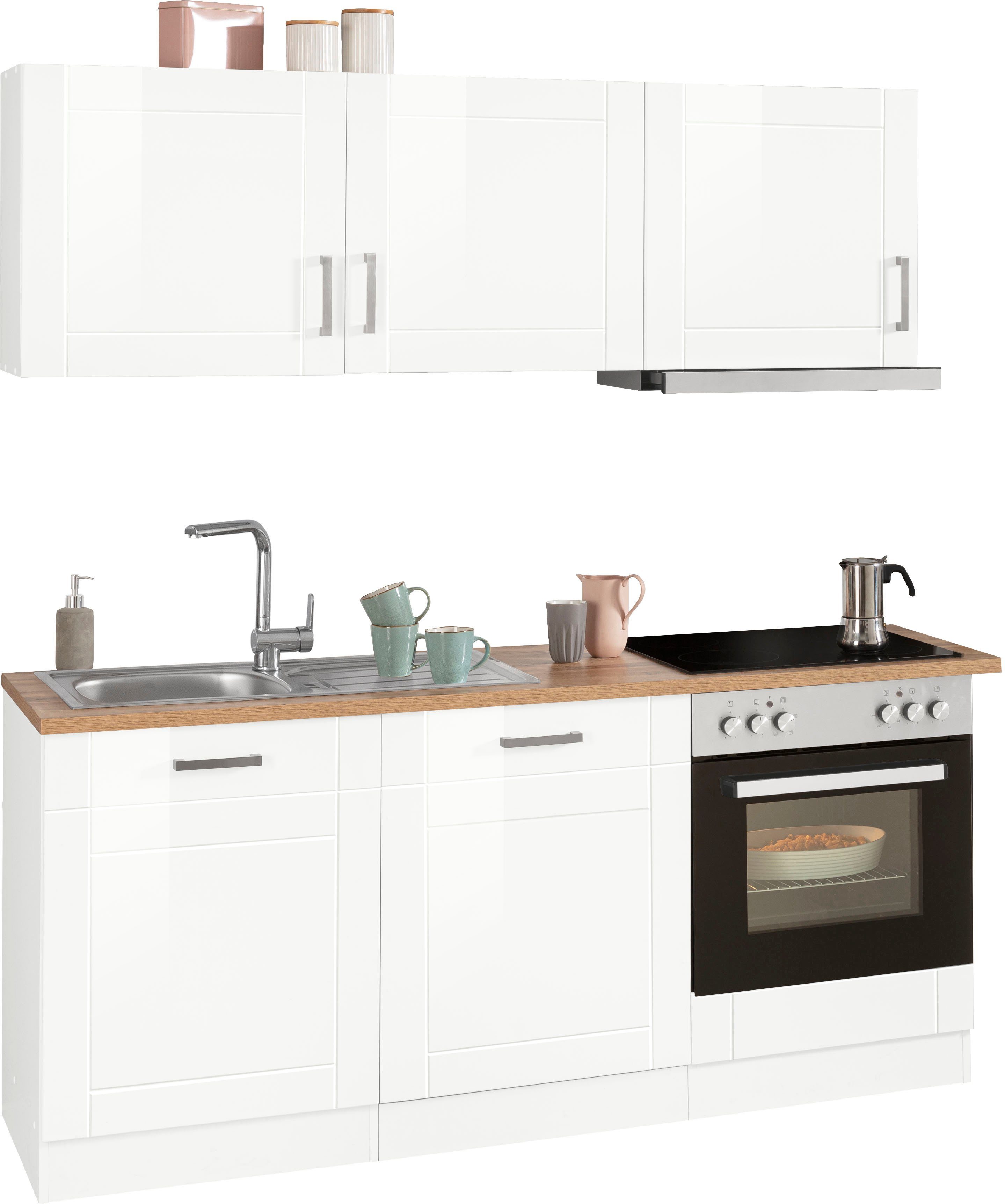 KOCHSTATION Küchenzeile KS-Tinnum, mit E-Geräten, Breite 180 cm