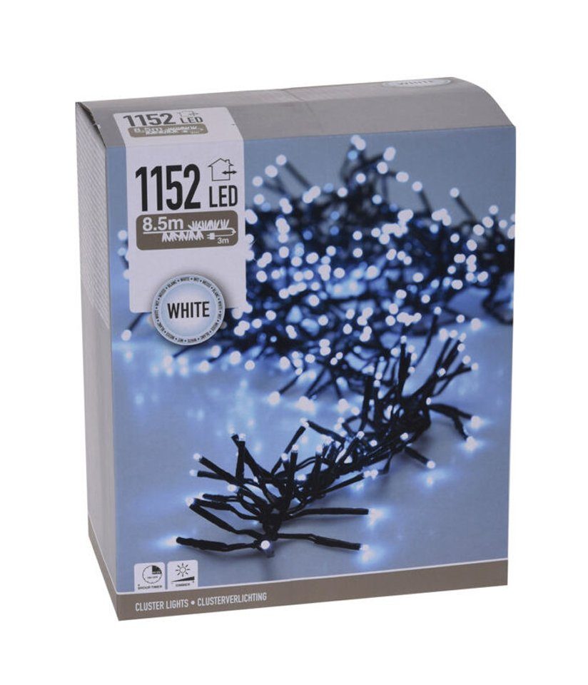 Spetebo Lichterkette Büschel Lichterkette 1152 LED kalt weiß / 8,4m