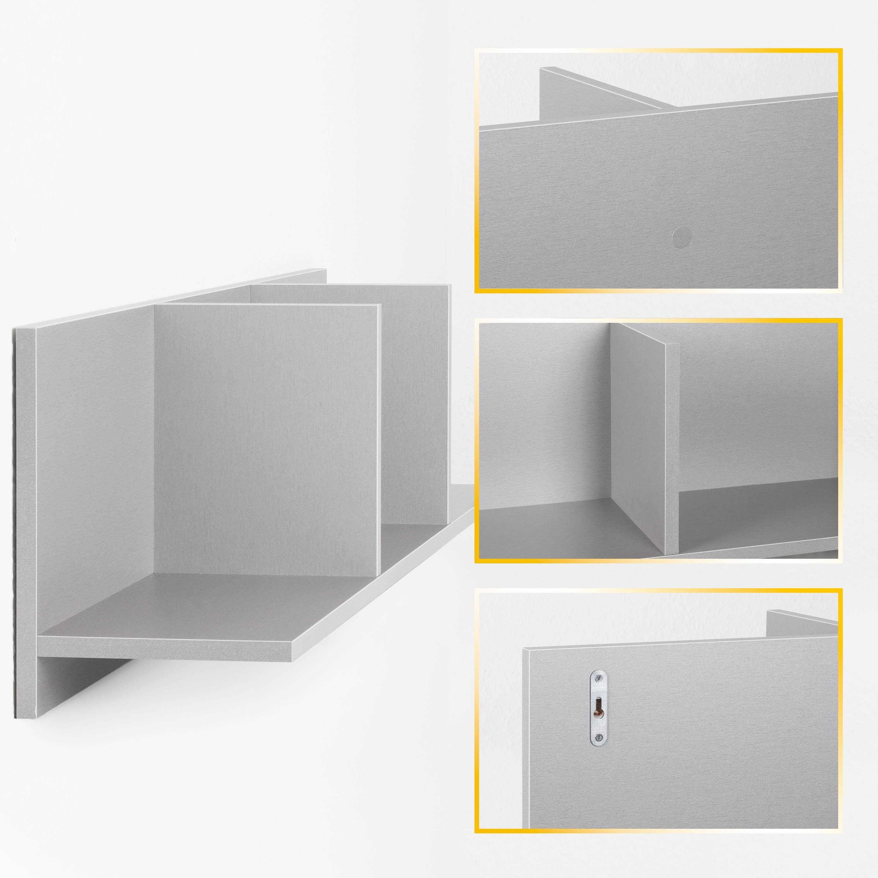 RICOO Wandboard WM014-PL, 1-tlg., schwebendes Wandregal Hängeregal Schweberegal an der Wand hängend