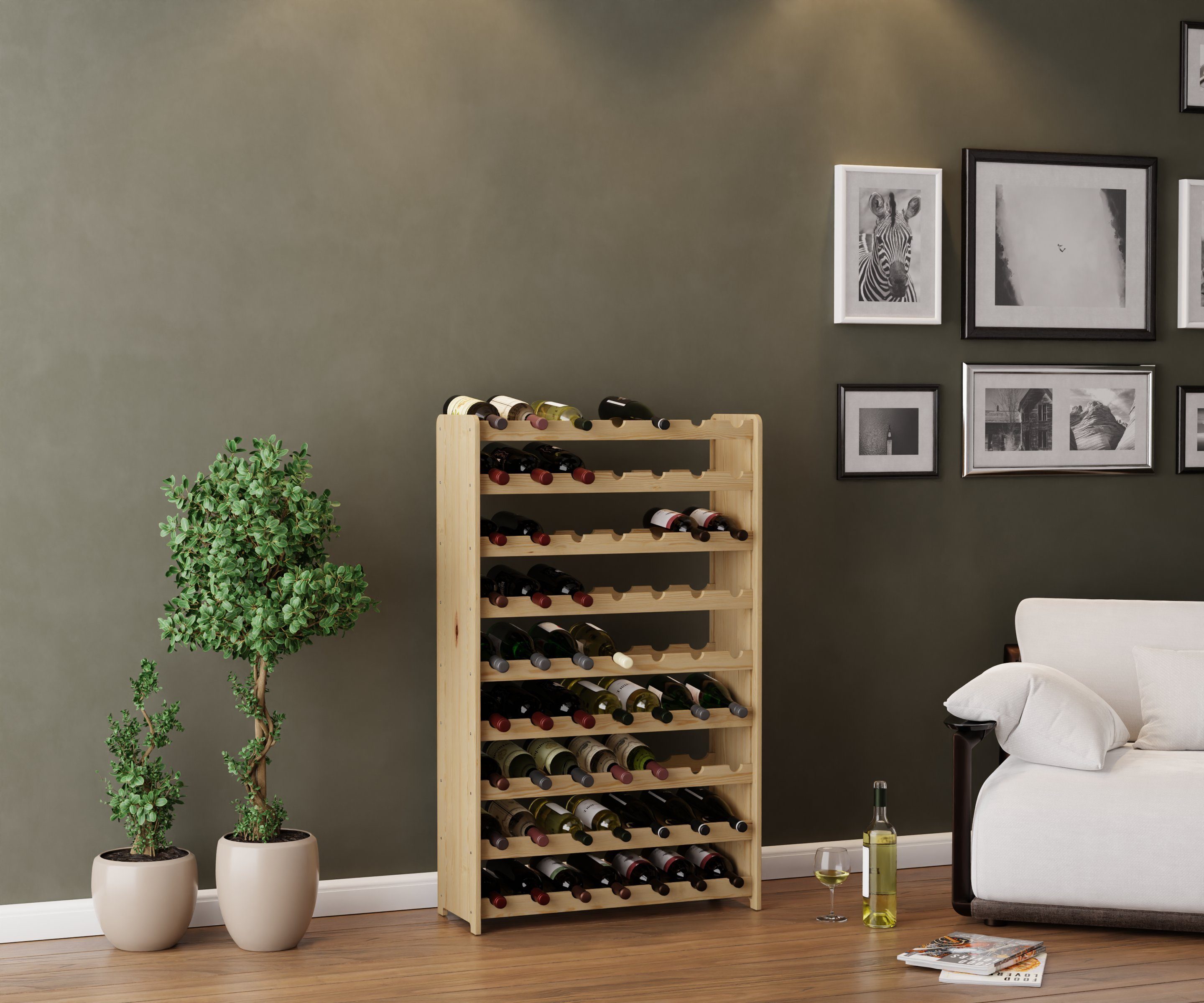 Lenmar Weinregal Weinregal Weinregal Holz Flaschenregal für 63 Flaschen Len günstig online kaufen