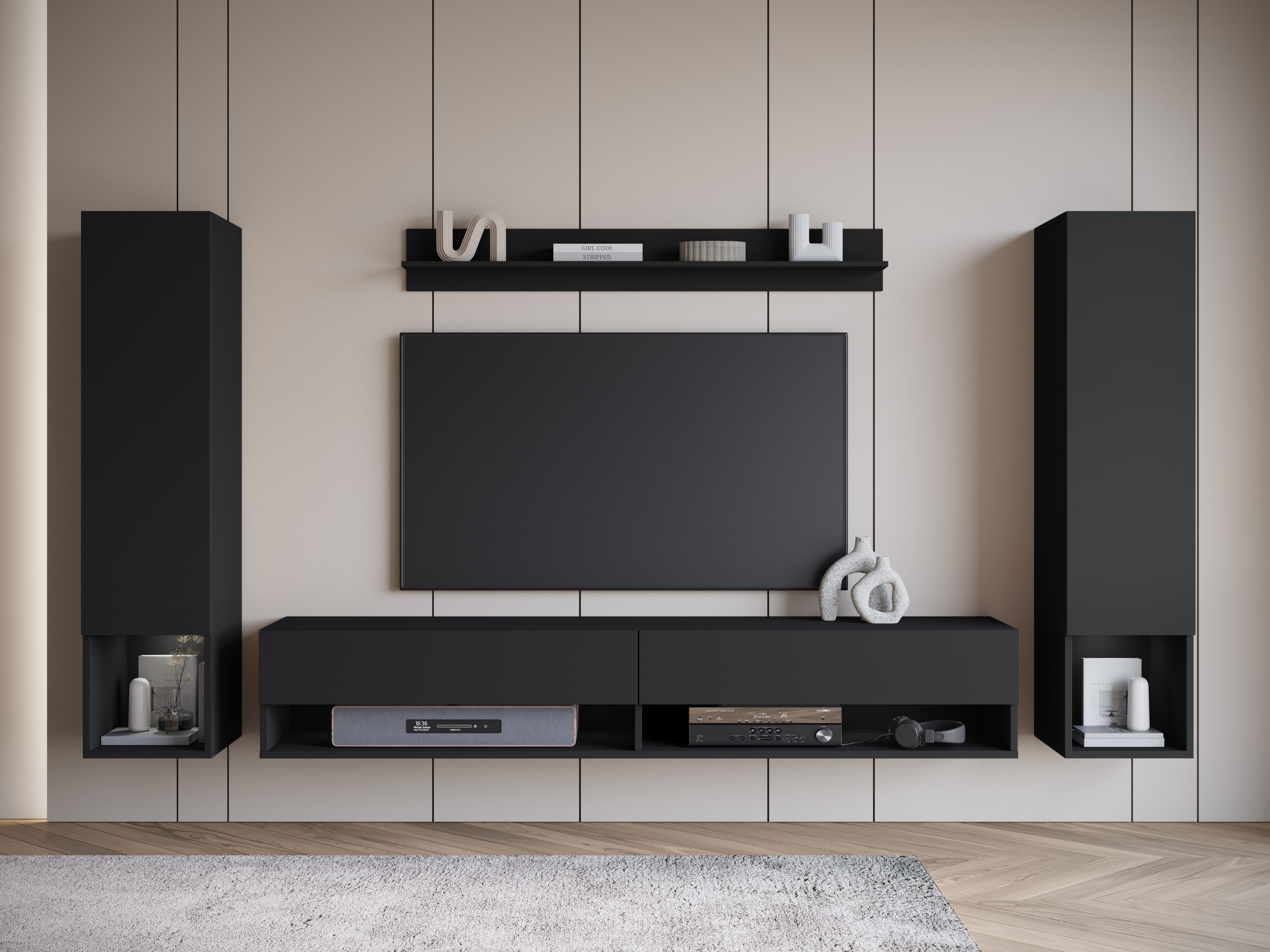 INOSIGN Wohnwand AMADEO II, (Komplett-Set, 4-St), Vitrine Türanschlag links günstig online kaufen